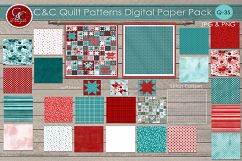 Quilt Patterns Digital Paper Pack Q-3S Product Image 1