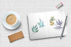 Watercolor cannabis PNG leaves set Product Image 6
