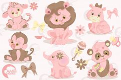 Pink Safari Baby Animals clipart, graphics, illustrations AMB-1209 Product Image 2