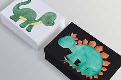 Cute Dinisaur Watercolor clipart Product Image 4