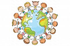 Happy Cartoon Kids Bundle, children doodle, kids doodle Product Image 9