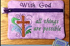 ITH With God Zipper Bag - Fully Lined, 5X7 HOOP Product Image 1