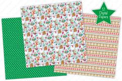 Christmas digital papers,Christmas patterns, Fox, Owl Product Image 2