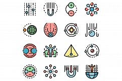 Gravity icons set vector flat Product Image 1