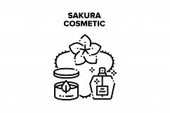 Sakura Cosmetic Vector Black Illustration Product Image 1