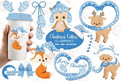 Christmas Forest critter Clipart, graphics, illustrations AMB-1515 Product Image 1