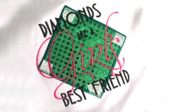 Diamonds are a Girl&#039;s Best Friend Applique Embroidery Design Product Image 2