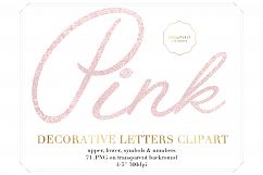 Blush Pink Glitter Alphabet Clipart Product Image 1