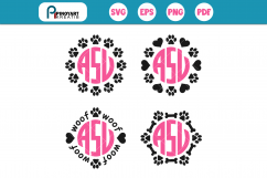 4 Paw Monogram SVG Product Image 1