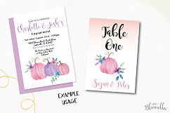 Pumpkins Pink Blue Pastel Floral Clipart Elements Flowers Product Image 3