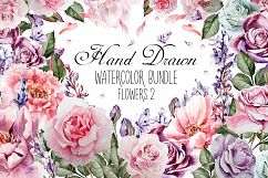 HandDrawn Watercolor Bundle FLOWERS2 Product Image 1