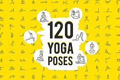 Set of 120 yoga poses icons. Product Image 1