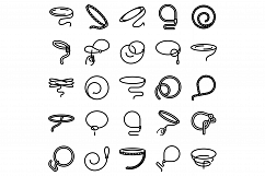 Lasso icons set, outline style Product Image 1