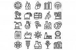 Canola icons set, outline style Product Image 1