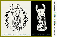DRAMA LLAMA DING DONG - funny llama cutfile design - SVG DXF EPS PNG - Cricut &amp; Silhouette - clean cutting files Product Image 1