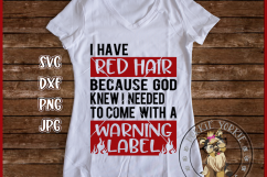 Red Hair Warning Product Image 2