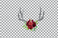 Watercolor Floral Deer horn clipart, Indian Tribal deer horn Product Image 6