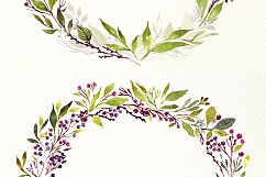 Watercolor floral green elements Product Image 3