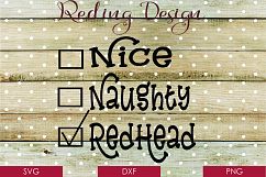 Naughty Nice Redhead SVG DXF PNG Digital Cut File Product Image 1