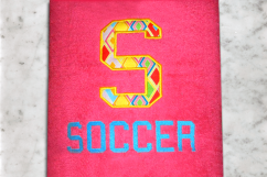 S for Soccer Applique Embroidery Design Product Image 2