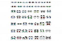 Eyes icons set, cartoon style Product Image 1