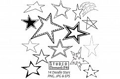 Stars Clipart Set - 14 Doodle Stars Included Product Image 2