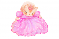 Pink Princess Cats CLIP ART | 8 PNG/JPEG illustrations Product Image 3