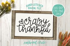 Crazy Thankful - A Hand Lettered Fall SVG File Product Image 2