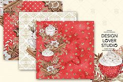 Gingerbread Cookies Christmas digital paper pack Product Image 3