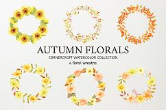 Autumn Floral watercolor clipart Product Image 4