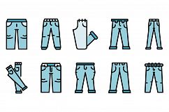 Jeans icons vector flat Product Image 1