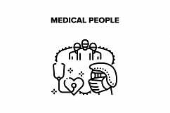 Medical People Vector Black Illustration Product Image 1