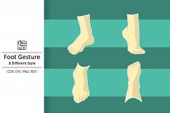 Cartoon Foot Gesture Vector - EPS CDR PDF PNG Product Image 1