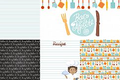 Bon appetite, Food papers, Kitchen papers, retro kitchen digital paper, scrapbook paper, scrapbooking, Bakery Paper, Cooking Paper Product Image 4