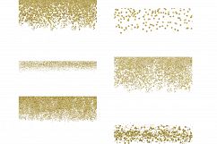 Gold Glitter Border Clip Art - Golden Confetti- 12 PNG Digital for Scrapbooking Product Image 2