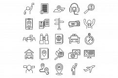 Guide tour icons set, outline style Product Image 1