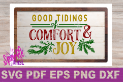 SVG Christmas Comfort and Joy DIY Sign stencil farmhouse style printable or svg cutting files for cricut sihouette Product Image 3