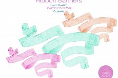 Pastel Watercolor Ribbon Banners Vintage Flowing Text Banners Product Image 3