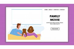 Family Movie Watching On Screen Together Vector Product Image 1