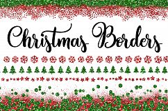 Christmas Glitter Borders PNG Overlays Product Image 1