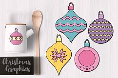 Simple Christmas Ornaments Pastel Colors Product Image 1