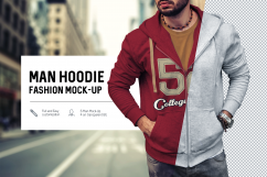 Man Hoodie Fashion Mock-Up Product Image 1
