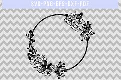 Floral Frame SVG Cut File, Flower Papercut, DXF, EPS, PDF Product Image 1