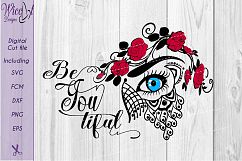 Womans eye svg, Lace mask svg, beautiful quote svg, roses  Product Image 1