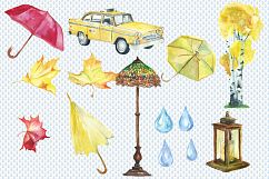 City in fall watercolor clip art Product Image 3