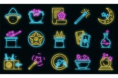 Wizard tools icons set vector neon Product Image 1