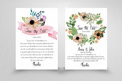 Double Sided Floral Save The Date Card Product Image 1