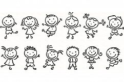Happy Cartoon Kids Bundle, children doodle, kids doodle Product Image 28