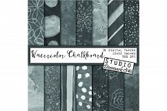 Watercolor Chalkboard Digital Paper Pack Product Image 1
