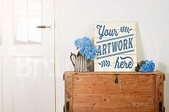 Woodsign pallet wood mockup - clean bright interior Product Image 3